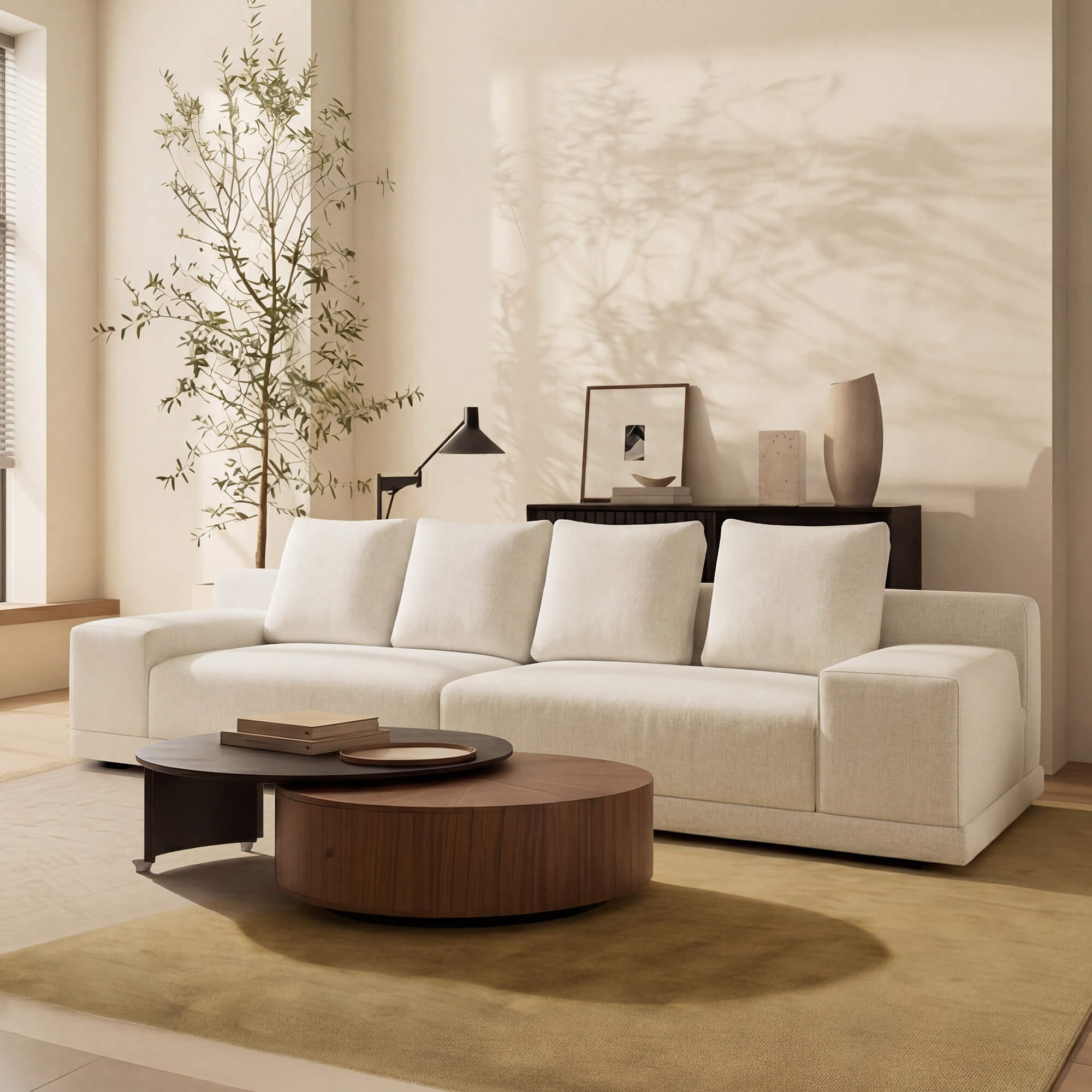 Alora 4-Seater Modern Sofa with Wide Arms