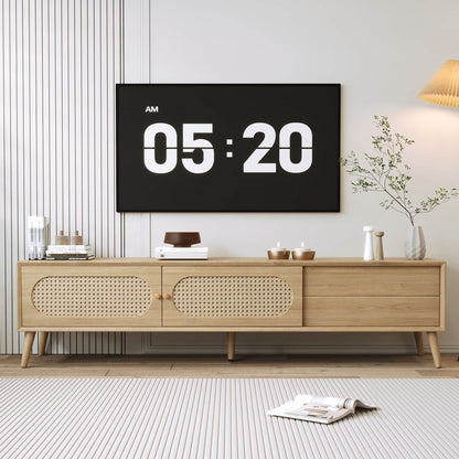 Anders Rattan TV Stand with Sliding Door and Drawer