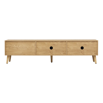 Anders Rattan TV Stand with Sliding Door and Drawer