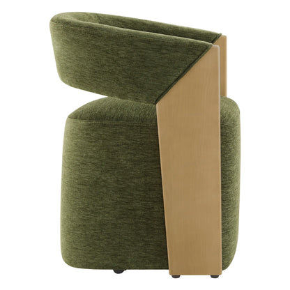 Ansel Modern Rolling Dining Chair with Armrest