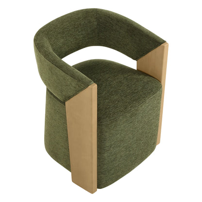 Ansel Modern Rolling Dining Chair with Armrest