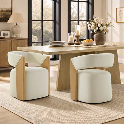 Ansel Modern Rolling Dining Chair with Armrest