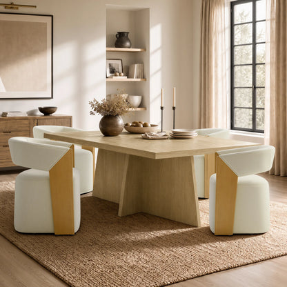 Ansel Modern Rolling Dining Chair with Armrest