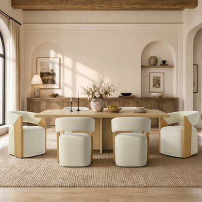 Ansel Modern Rolling Dining Chair with Armrest