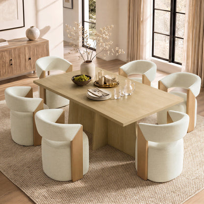 Ansel Modern Rolling Dining Chair with Armrest