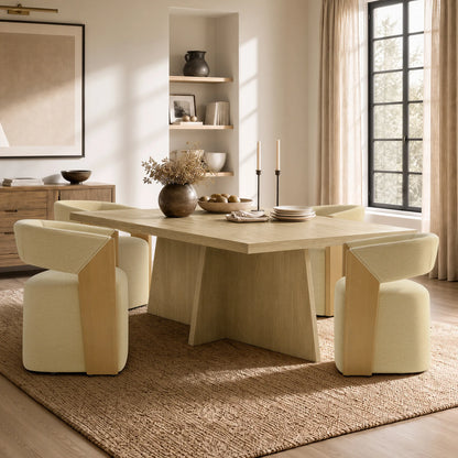 Ansel Modern Rolling Dining Chair with Armrest