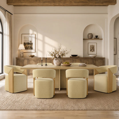 Ansel Modern Rolling Dining Chair with Armrest