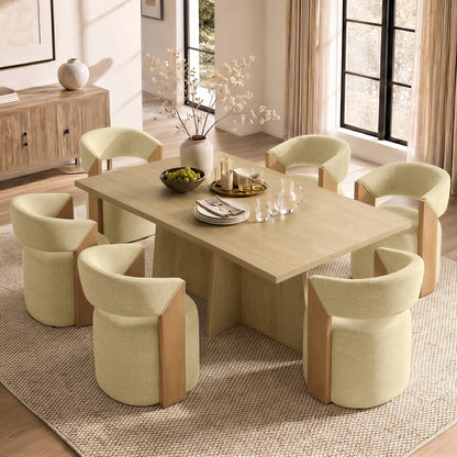 Ansel Modern Rolling Dining Chair with Armrest