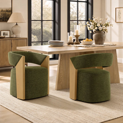 Ansel Modern Rolling Dining Chair with Armrest