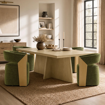 Ansel Modern Rolling Dining Chair with Armrest