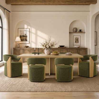 Ansel Modern Rolling Dining Chair with Armrest