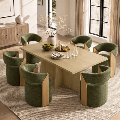 Ansel Modern Rolling Dining Chair with Armrest