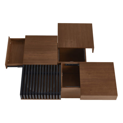 Ari Solid Wood Coffee Table with Modular Hidden Storage
