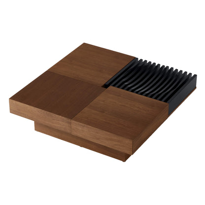 Ari Solid Wood Coffee Table with Modular Hidden Storage