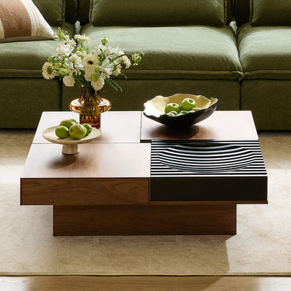 Ari Solid Wood Coffee Table with Modular Hidden Storage