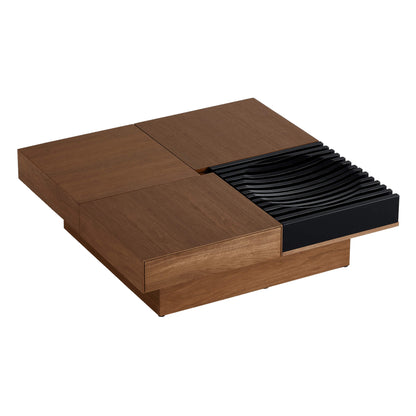 Ari Solid Wood Coffee Table with Modular Hidden Storage
