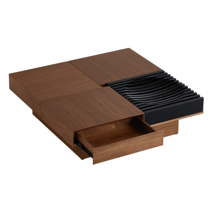 Ari Solid Wood Coffee Table with Modular Hidden Storage