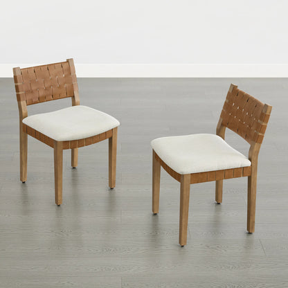 Aries Wood Woven Dining Chair（Set of 2）
