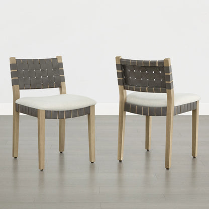 Aries Wood Woven Dining Chair（Set of 2）