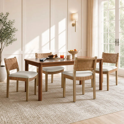 Aries Wood Woven Dining Chair（Set of 2）