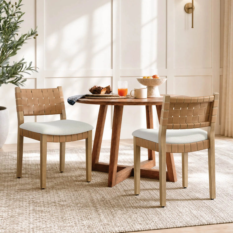 Aries Wood Woven Dining Chair（Set of 2）