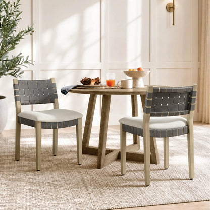Aries Wood Woven Dining Chair（Set of 2）