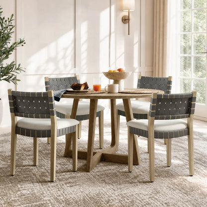 Aries Wood Woven Dining Chair（Set of 2）