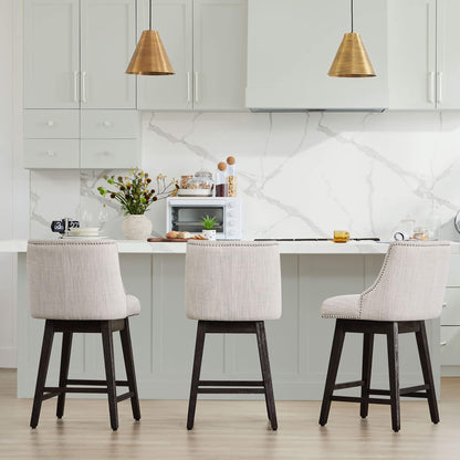 Asher swivel bar stools with nailhead trim in a modern kitchen setting - CHITA Living