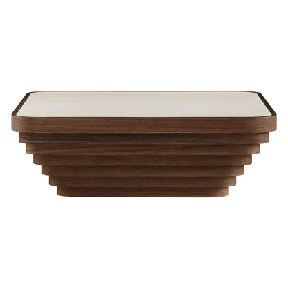 Aso Drum Wood Coffee Table with Sintered Stone