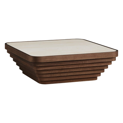 Aso Drum Wood Coffee Table with Sintered Stone