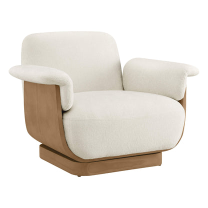 Aspen Modern Round Swivel Chair with Storage Ottoman