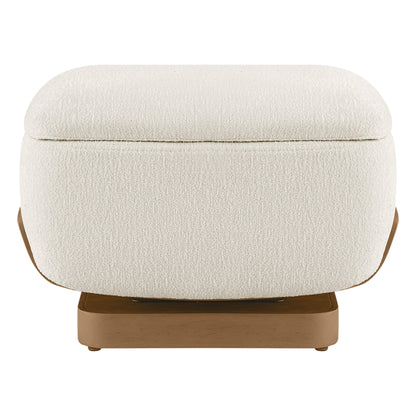 Aspen Modern Round Swivel Chair with Storage Ottoman