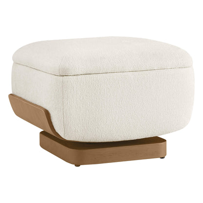 Aspen Modern Round Swivel Chair with Storage Ottoman