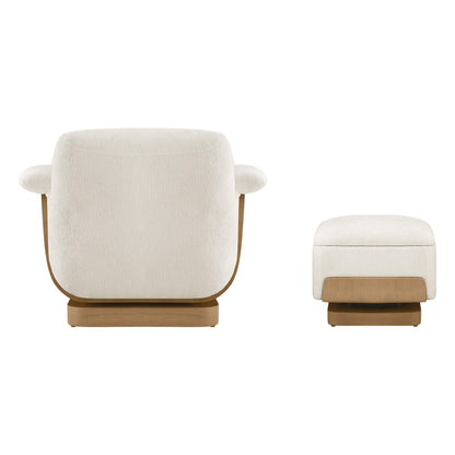 Aspen Modern Round Swivel Chair with Storage Ottoman