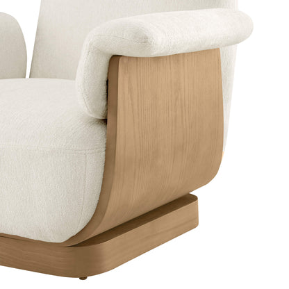 Aspen Modern Round Swivel Chair with Storage Ottoman