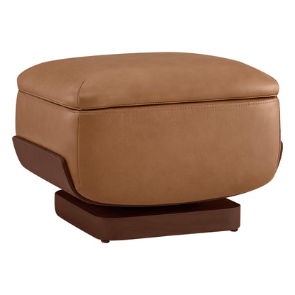 Aspen Modern Round Swivel Chair with Storage Ottoman