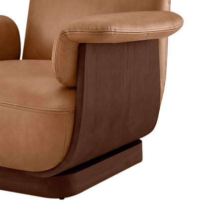 Aspen Modern Round Swivel Chair with Storage Ottoman