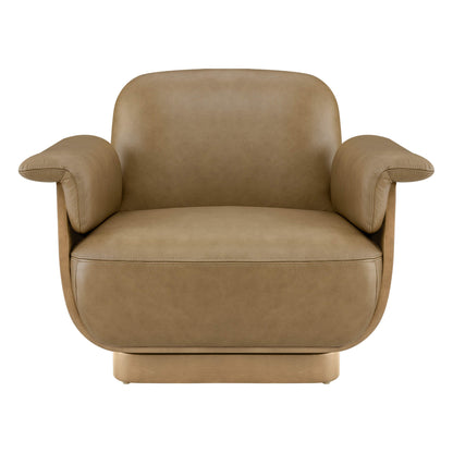 Aspen Modern Round Swivel Chair with Storage Ottoman