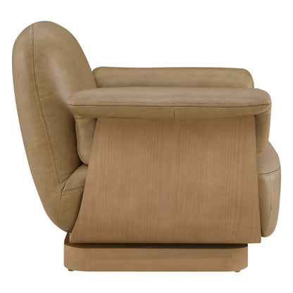 Aspen Modern Round Swivel Chair with Storage Ottoman