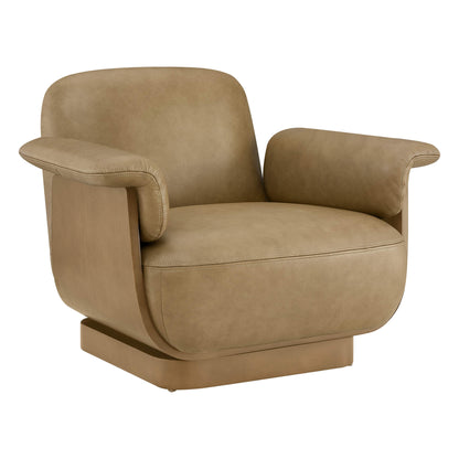 Aspen Modern Round Swivel Chair with Storage Ottoman