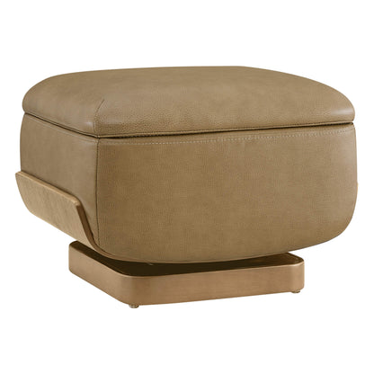 Aspen Modern Round Swivel Chair with Storage Ottoman