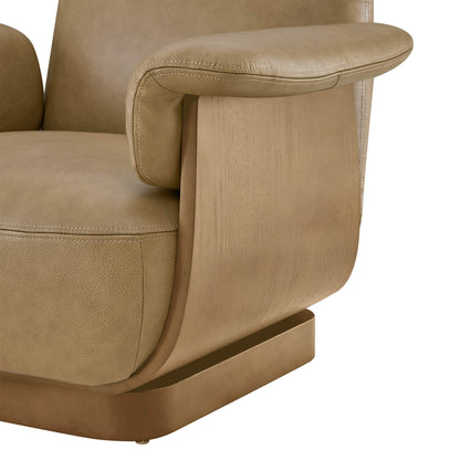 Aspen Modern Round Swivel Chair with Storage Ottoman