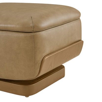 Aspen Modern Round Swivel Chair with Storage Ottoman