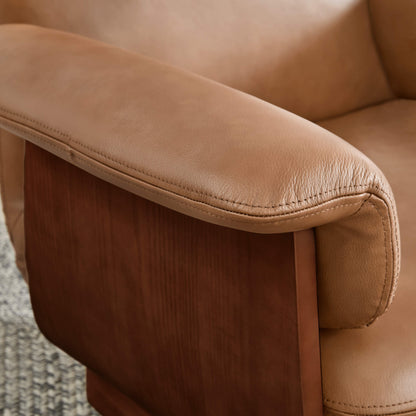 Aspen Modern Round Swivel Chair with Storage Ottoman