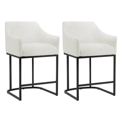 Aubrey Modern Barrel Counter Stools  (Set of 2)