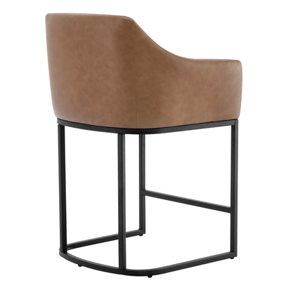 Aubrey Modern Barrel Counter Stools  (Set of 2)