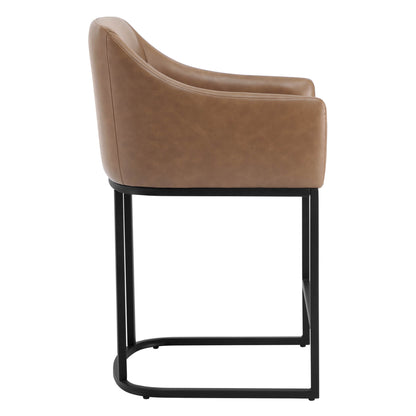 Aubrey Modern Barrel Counter Stools  (Set of 2)