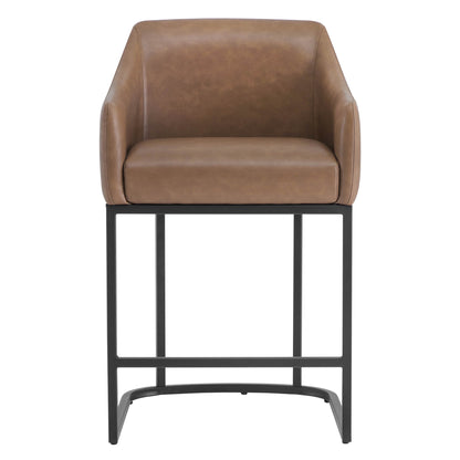Aubrey Modern Barrel Counter Stools  (Set of 2)