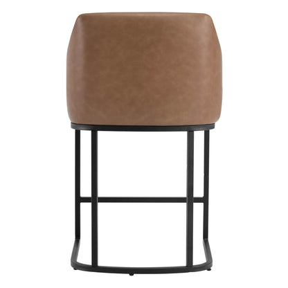 Aubrey Modern Barrel Counter Stools  (Set of 2)
