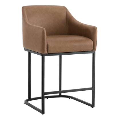 Aubrey Modern Barrel Counter Stools  (Set of 2)